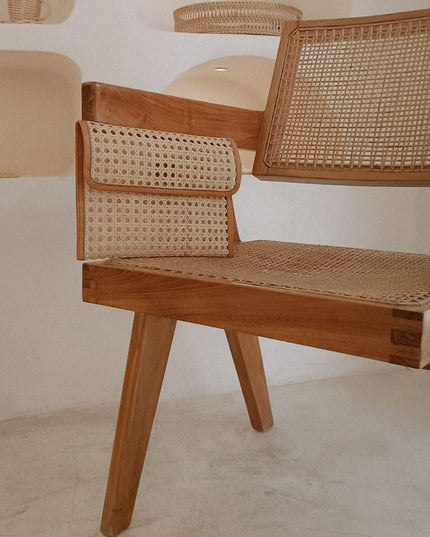 Eva Leather and Rattan Clutch