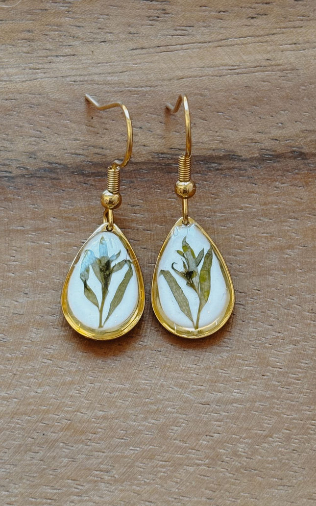 Wildflower Gold Dangle Earrings Large Pendant