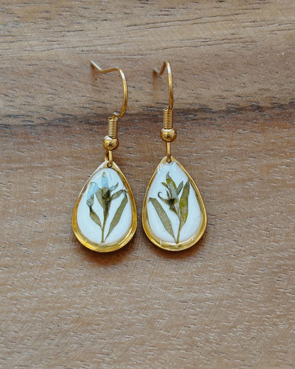 Wildflower Gold Dangle Earrings Large Pendant