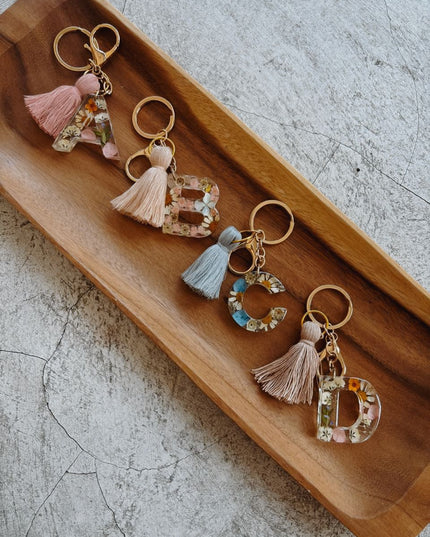 Wildflower Letter Keychain