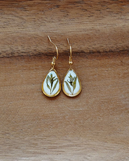 Wildflower Gold Dangle Earrings Large Pendant