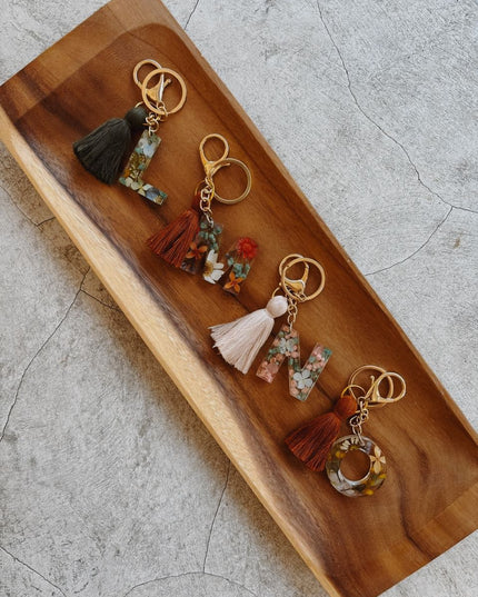 Wildflower Letter Keychain