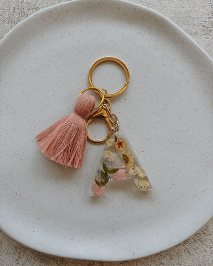 Wildflower Letter Keychain