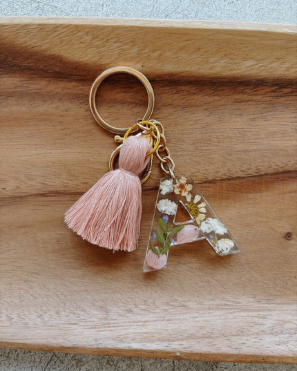 Wildflower Letter Keychain