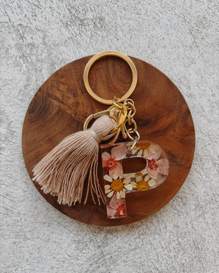 Wildflower Letter Keychain