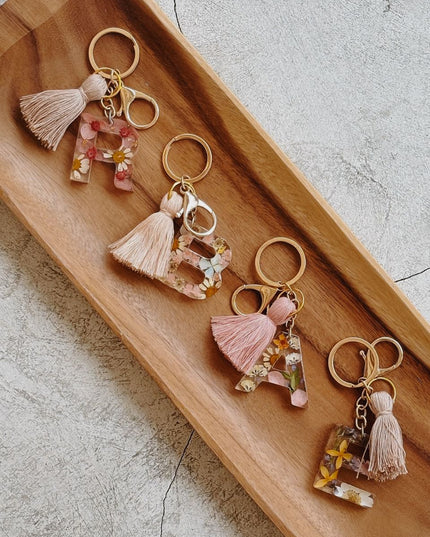 Wildflower Letter Keychain