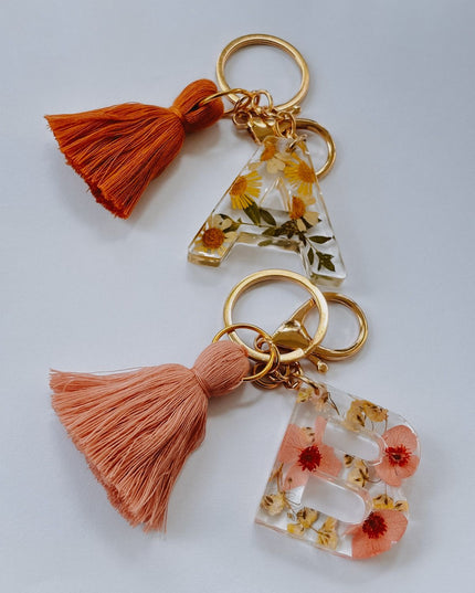 Wildflower Letter Keychain