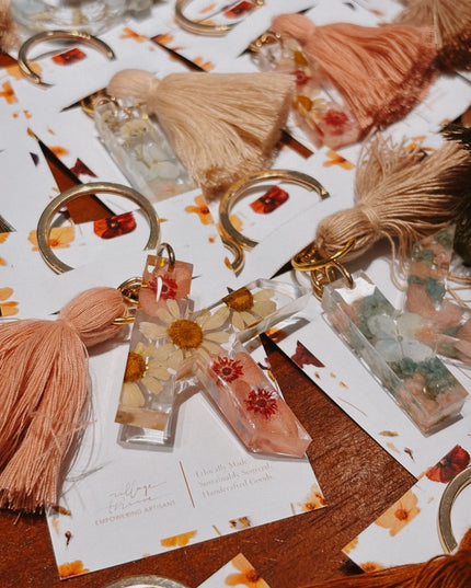 Wildflower Letter Keychain