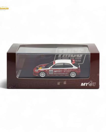Motorhelix Honda Civic EK9 Malaysia Limited Edition - White - Red 1:64
