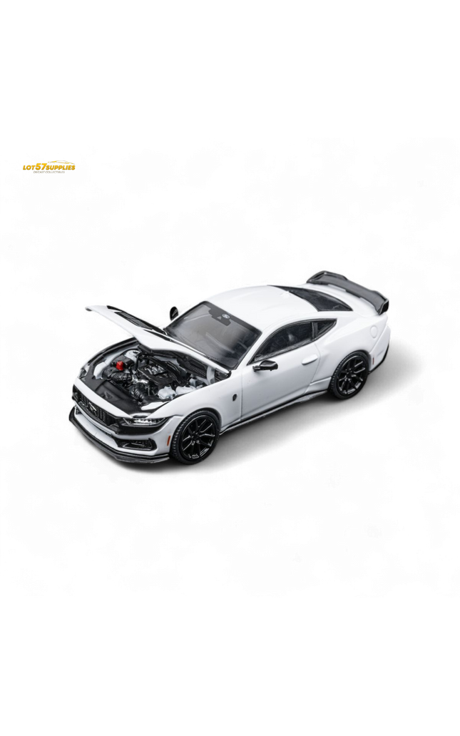 (Pre-Order) DCM Mustang Dark Horse - Crystal White - Black Wheels 1:64