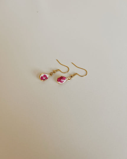 Wildflower Gold Dangle Earrings Small Pendant