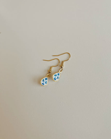 Wildflower Gold Dangle Earrings Small Pendant