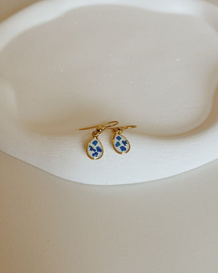 Wildflower Gold Dangle Earrings Small Pendant