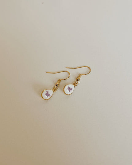 Wildflower Gold Dangle Earrings Small Pendant