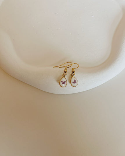 Wildflower Gold Dangle Earrings Small Pendant