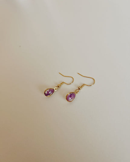 Wildflower Gold Dangle Earrings Small Pendant