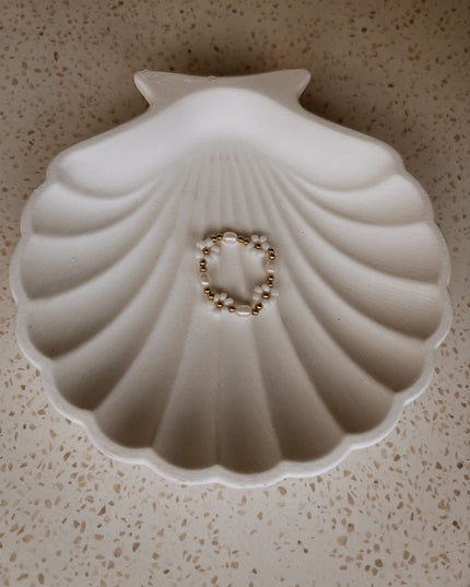 Freshwater Pearl and Flower Beaded Ring