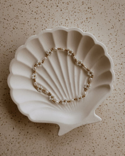 Freshwater Pearl and Flower Beaded Jewelry Set