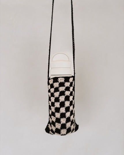 Checkered Crochet Phone Sling Bag