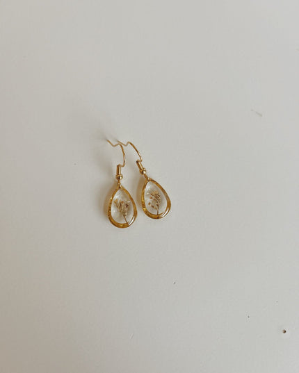 Wildflower Gold Dangle Earrings Large Pendant