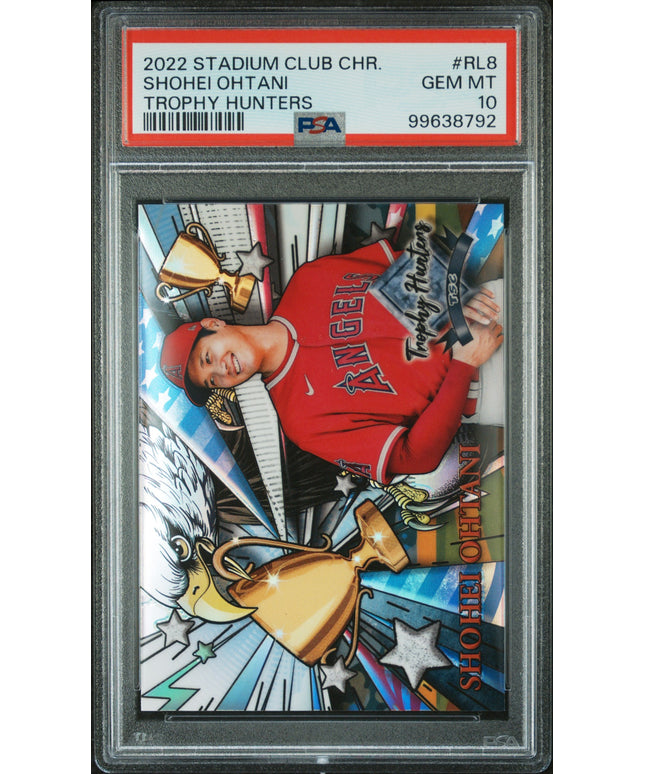 Graded 2022 Topps Stadium Club Chrome Shohei Ohtani #RL8 Trophy Hunters Baseball Card PSA 10 Gem Mint