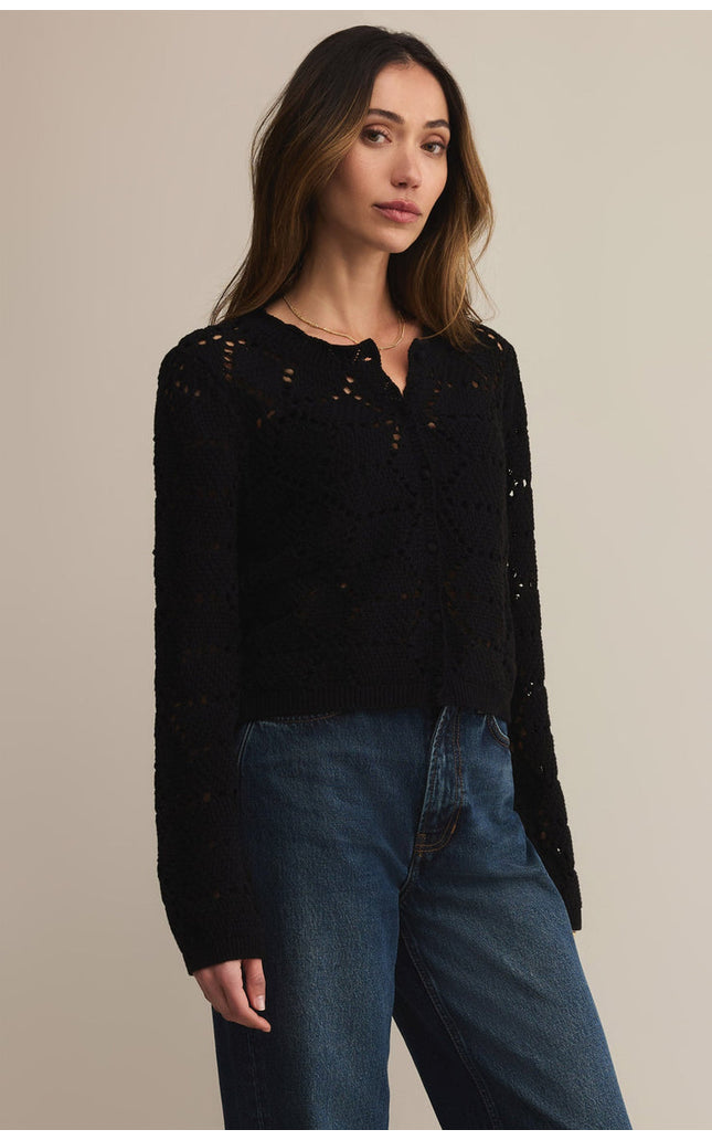 Rosalyn Diamond Cardigan Black