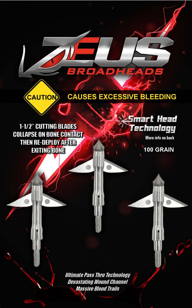 ZEUS 100 GRAIN BROADHEADS (3 PACK)