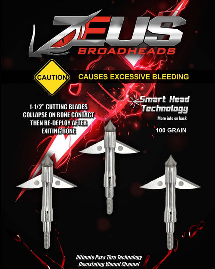 ZEUS 100 GRAIN BROADHEADS (3 PACK)