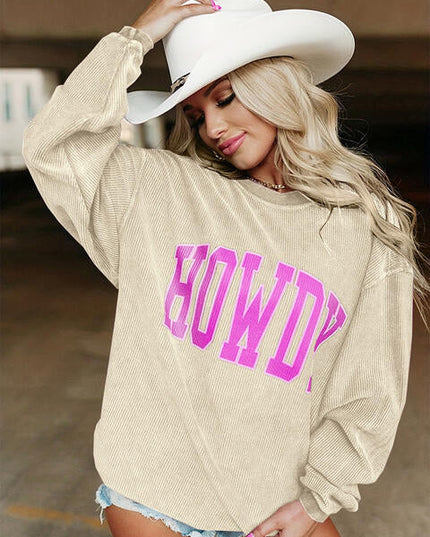 Women Full Size Howdy Graphic Round Neck Sweatshirt