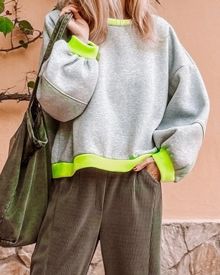 Contrast Trim Oversized Sweatshirt