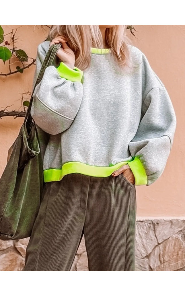 Contrast Trim Oversized Sweatshirt