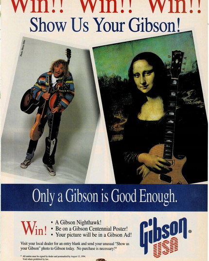 Gibson Guitars - Show Us Your Gibson Promo - Joe Walsh - 1994 Print Ad