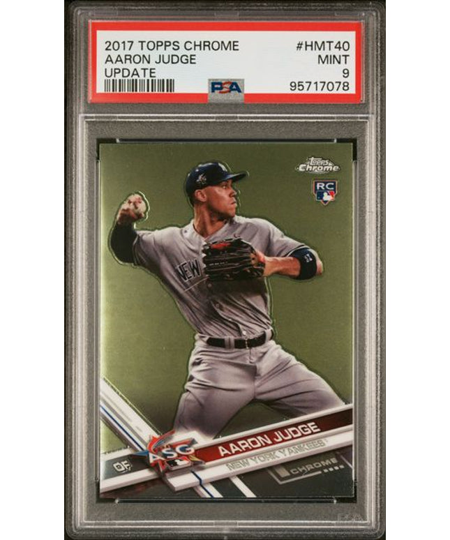 Graded 2017 Topps Chrome Aaron Judge #HMT40 Update Rookie RC Baseball Card PSA 9 Mint