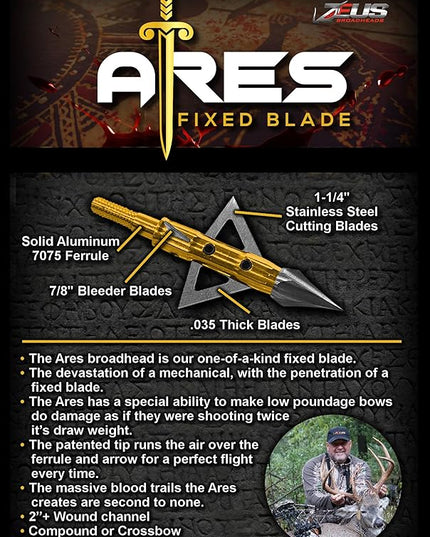 ARES 100 GRAIN BROADHEADS (3 PACK)