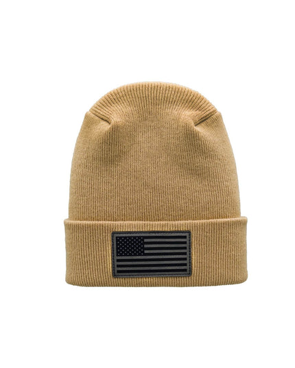 American Flag Beanie - H-Stitch Circular Knit Cuffed Beanie - Patented Design and Made in USA