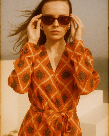 Sun Print Chiffon Dress