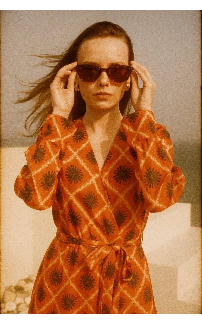 Sun Print Chiffon Dress