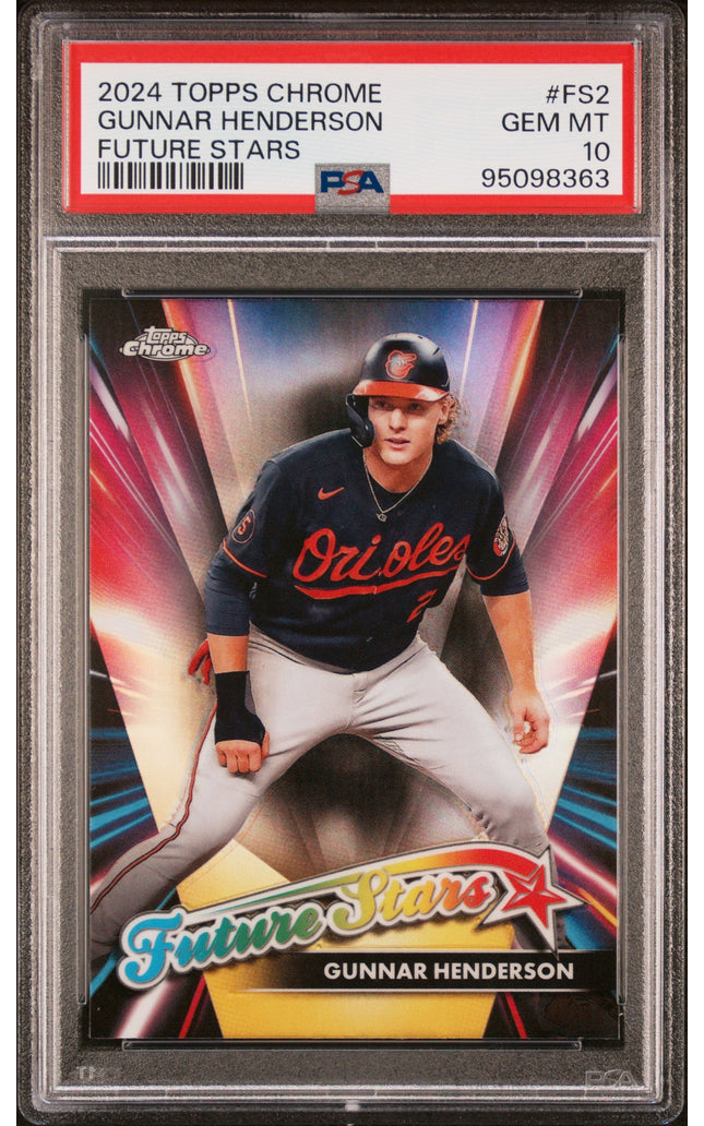 Graded 2024 Topps Chrome Gunnar Henderson #FS2 Future Stars Baseball Card PSA 10