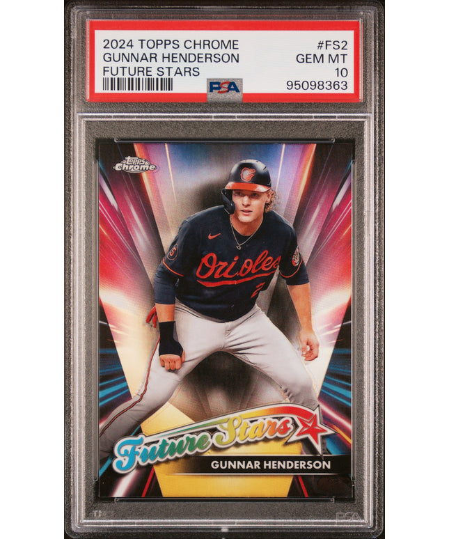 Graded 2024 Topps Chrome Gunnar Henderson #FS2 Future Stars Baseball Card PSA 10