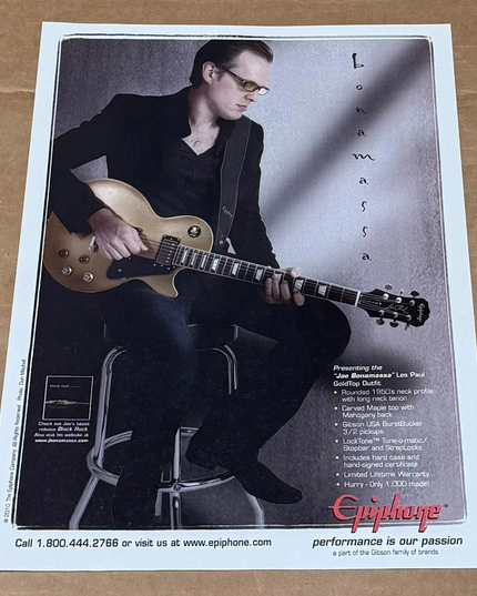 EPIPHONE GUITARS - JOE BONAMASSA - 2011 Print Advertisement