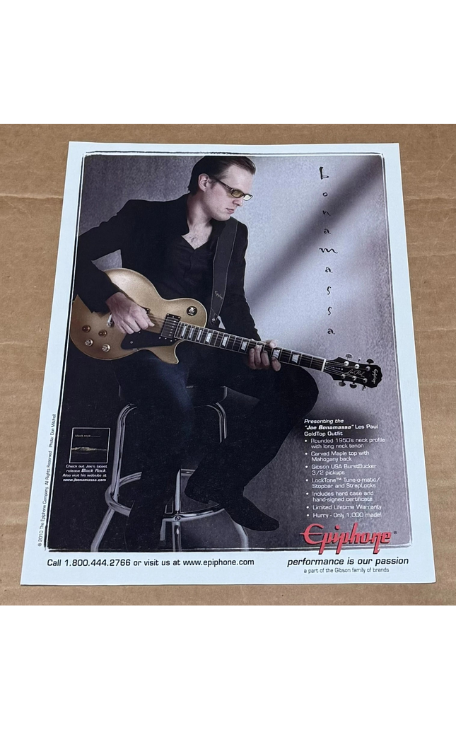 EPIPHONE GUITARS - JOE BONAMASSA - 2011 Print Advertisement