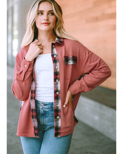 Plaid Button Down Collared Jacket