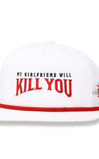 Flatbill White/ Red Rope