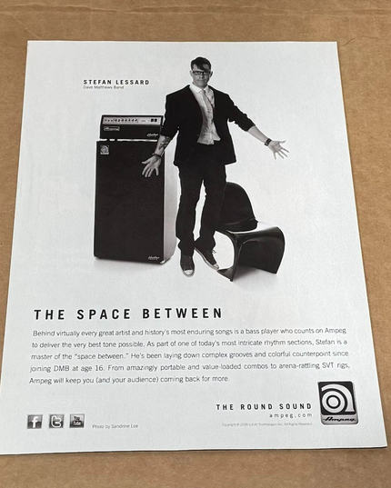 AMPEG AMPS - STEFAN LESSARD of DAVE MATTHEWS BAND - 2010 Print Advertisement