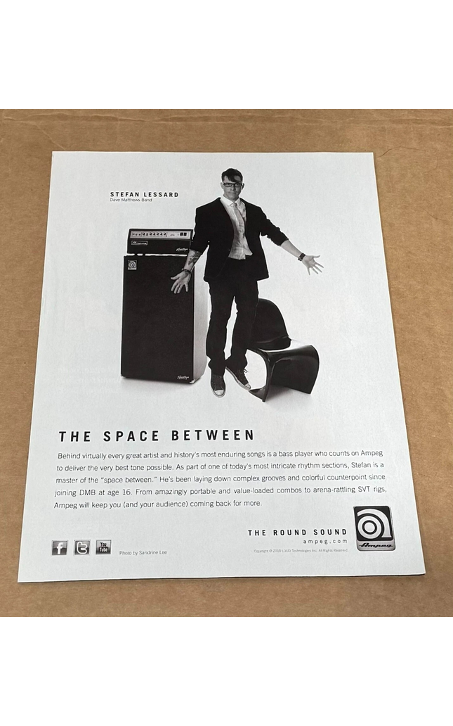 AMPEG AMPS - STEFAN LESSARD of DAVE MATTHEWS BAND - 2010 Print Advertisement