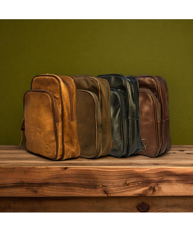 Bovine Leather Sling Bag - Black