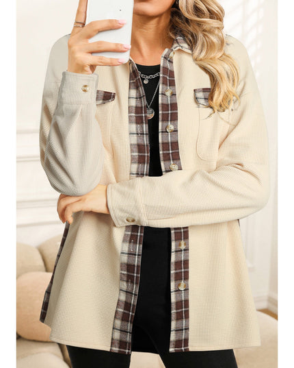 Plaid Button Down Collared Jacket