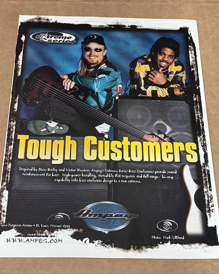 AMPEG AMPS - VICTOR WOOTEN & STEVE BAILEY - 1999 Print Advertisement