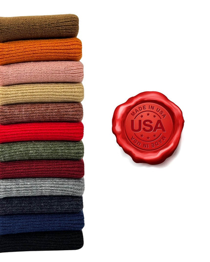 American Flag Beanie - H-Stitch Circular Knit Cuffed Beanie - Patented Design and Made in USA