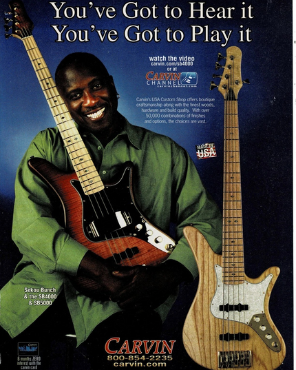 CARVIN GUITARS - SEKOU BUNCH - 2010 Print Advertisement